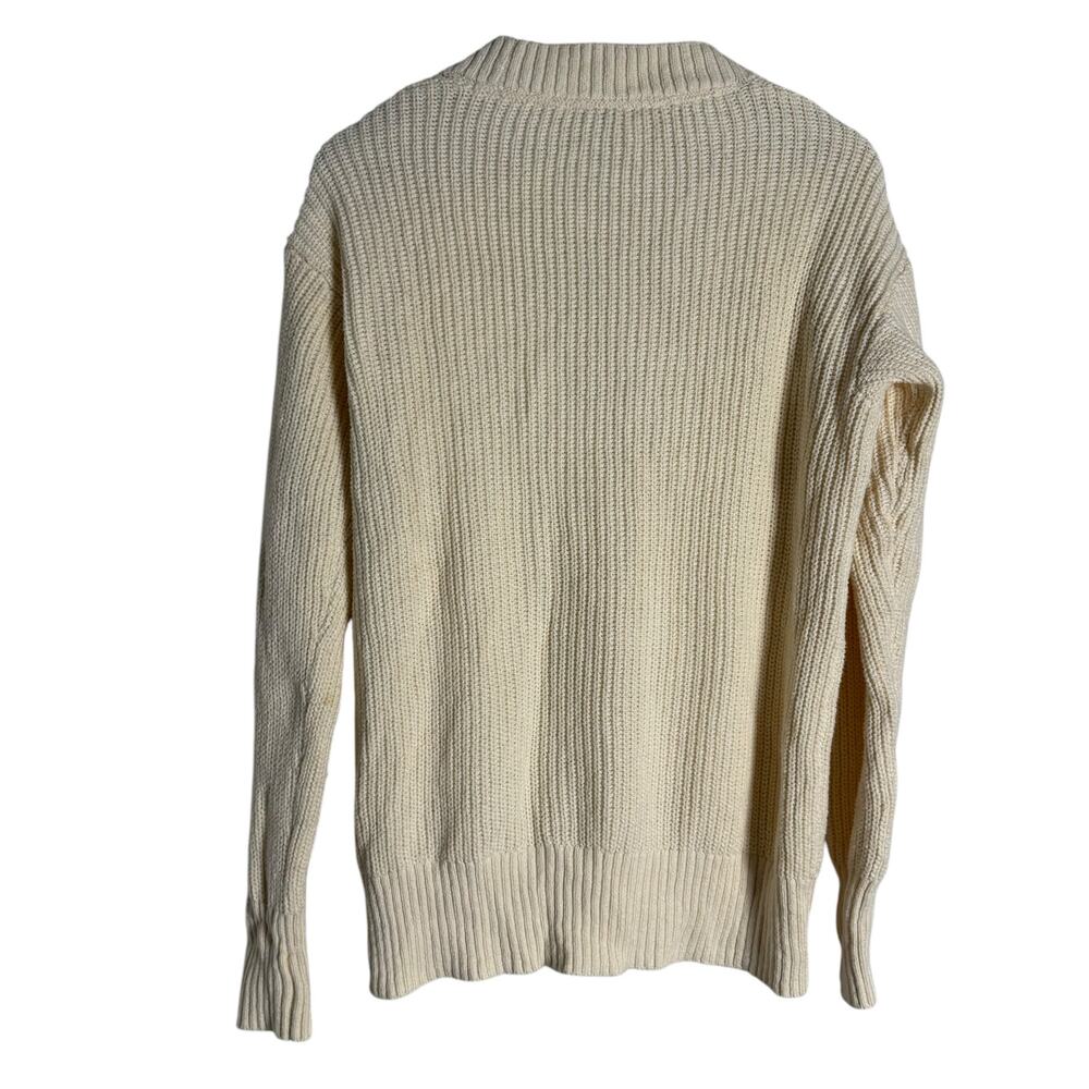 Faherty Cuddle V-Neck Button Front Cream Knit Car… - image 8